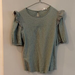 Light Sage Puff Sleeve Blouse